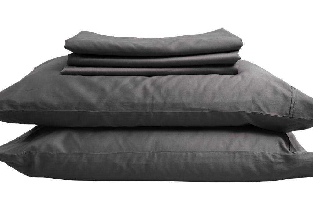 Sleep & Beyond 100% Organic Cotton Sheet Set Gray Folded