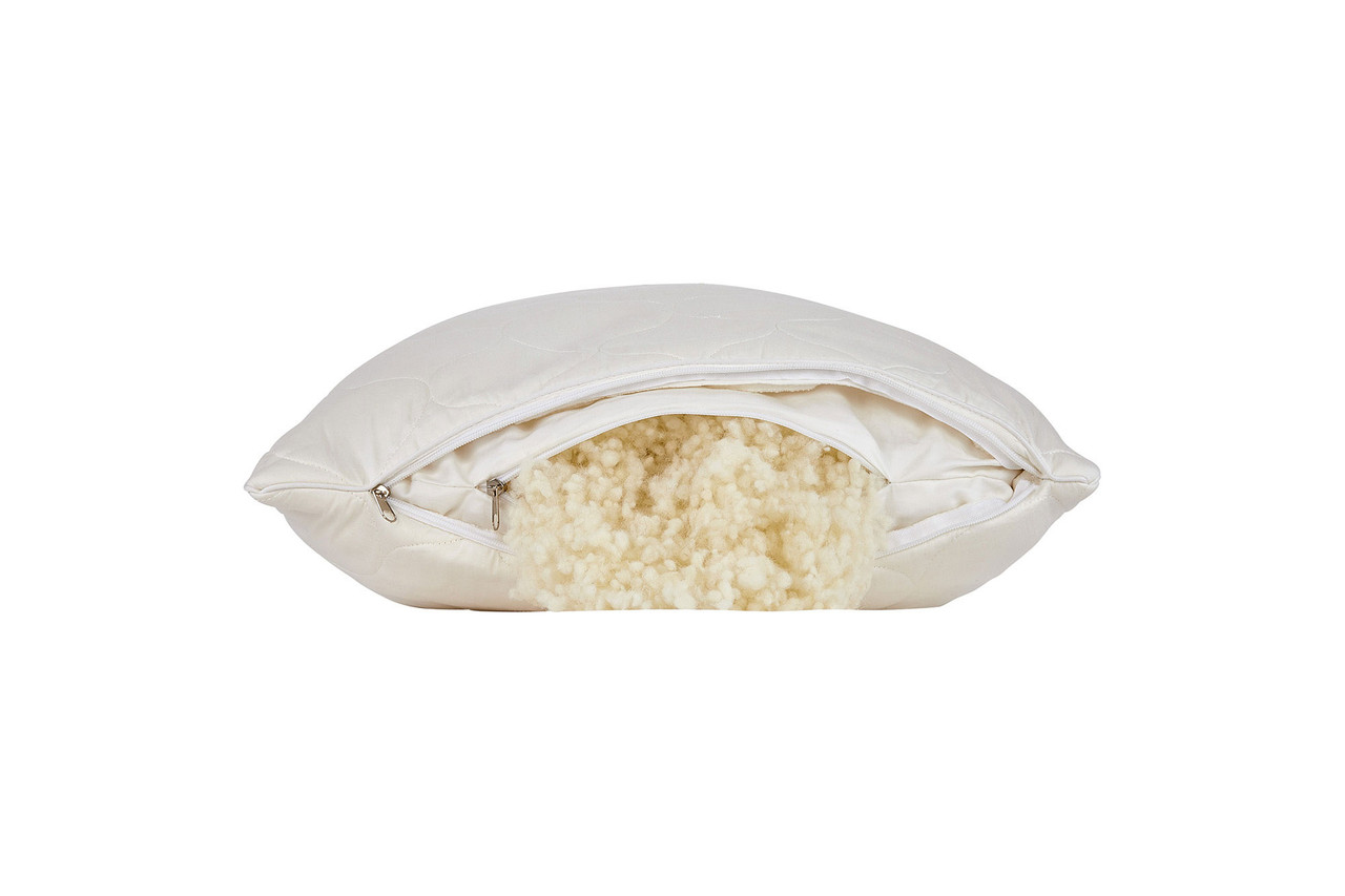 Sleep & Beyond myDual Side Pillow, 100% natural, adjustable and washable side wool pillow Filling