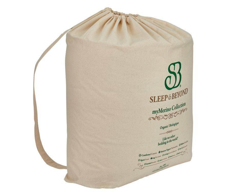 Sleep & Beyond myMerino™ Topper, Organic Merino Wool Mattress Topper Bagged Up