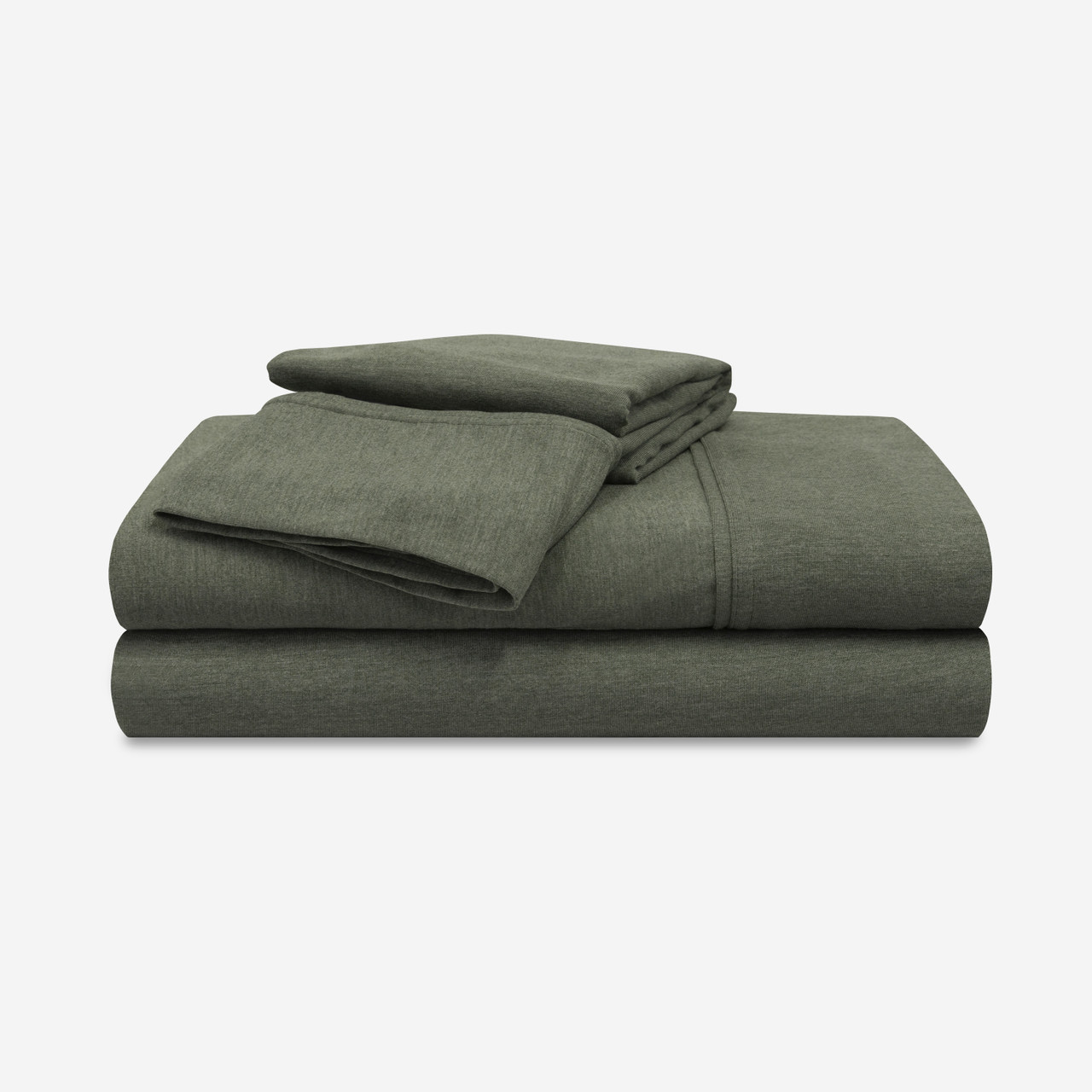 Bedgear Hyper-Wool Technology Performance Wool Sheet Set, Folded, Stacked, Forest Green