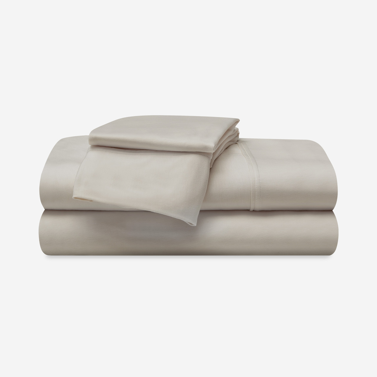 Bedgear Hyper-Wool Technology Performance Wool Sheet Set, Folded, Stacked, Medium Beige