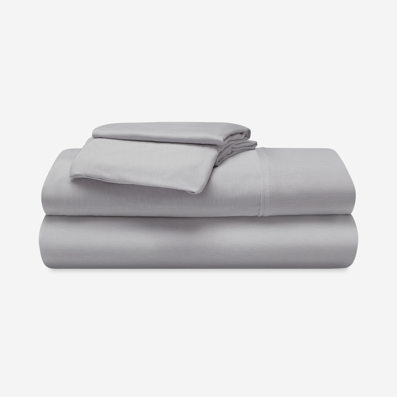 Bedgear Hyper-Wool Technology Performance Wool Sheet Set, Folded, Stacked, Light Grey