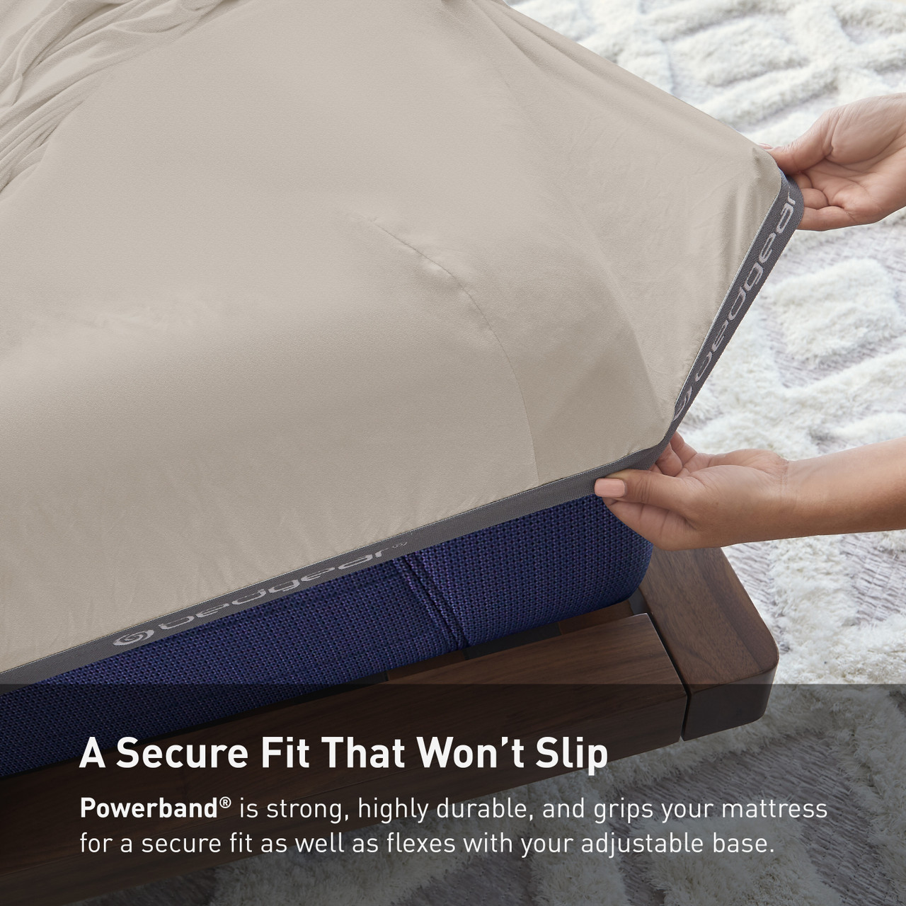 Bedgear Hyper-Wool Technology Performance Wool Sheet Set,  Fitted Sheet Powerband Stretch, Medium Beige