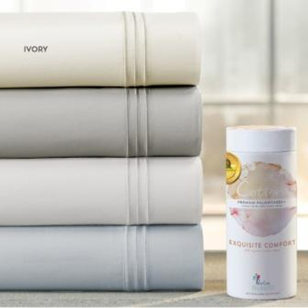 100% Supima Cotton Premium Luxury Sheet Set by PureCare Ivory