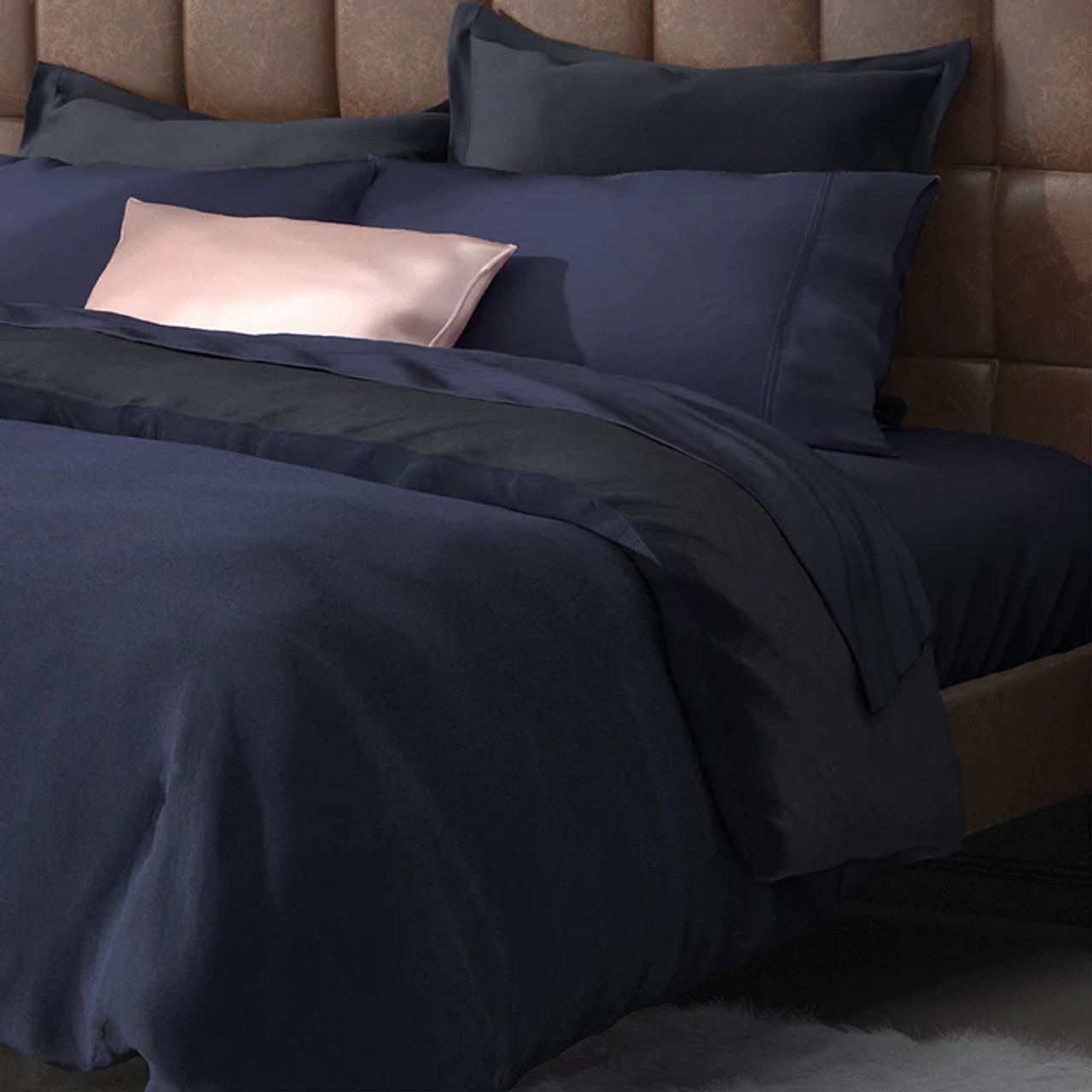 PureCare® Luxurious SuperSoft Bamboo & Cotton Sateen Sheet Set - Midnight Bed