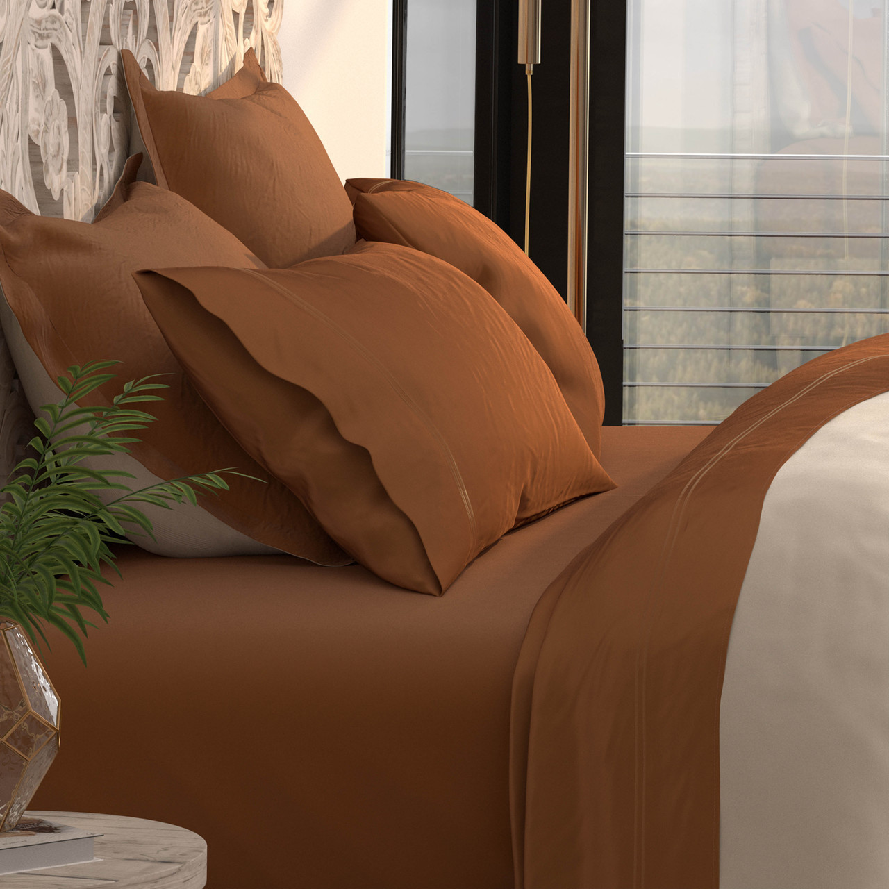 Soft Touch TENCEL™ Modal® Bed Sheets by PureCare™ Clay Bed