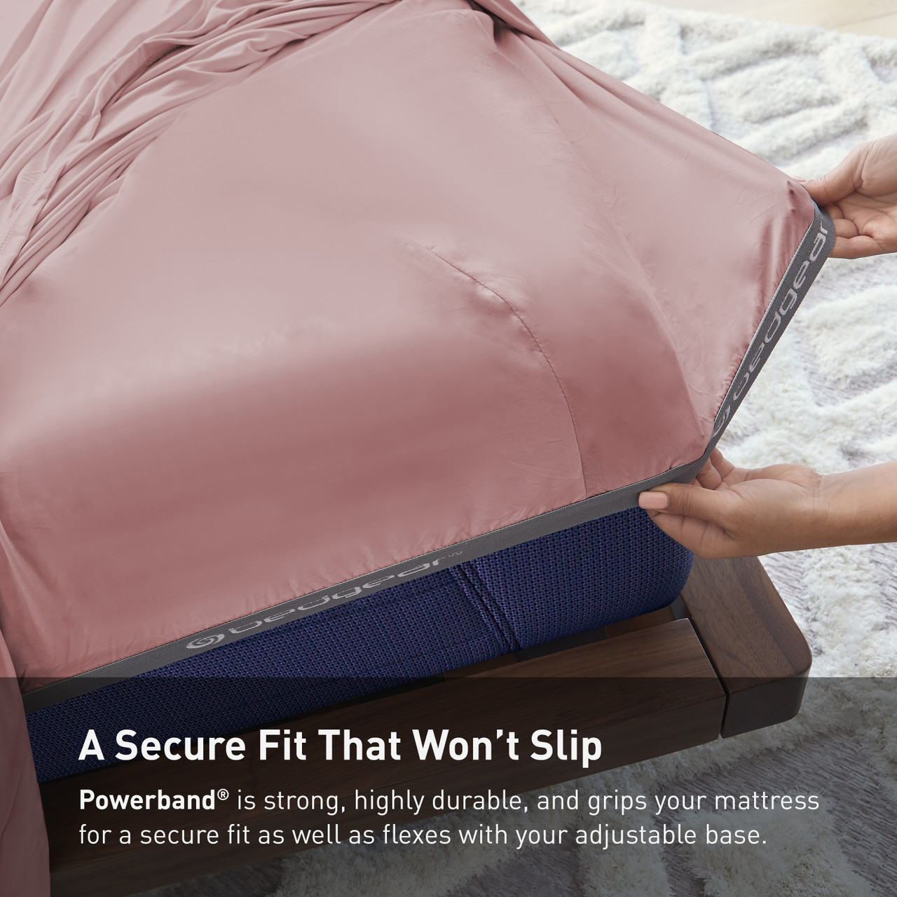 bedgear®  Hyper-Cotton™ Performance® Sheet Set, Corner Of Mattress Powerband, Blush