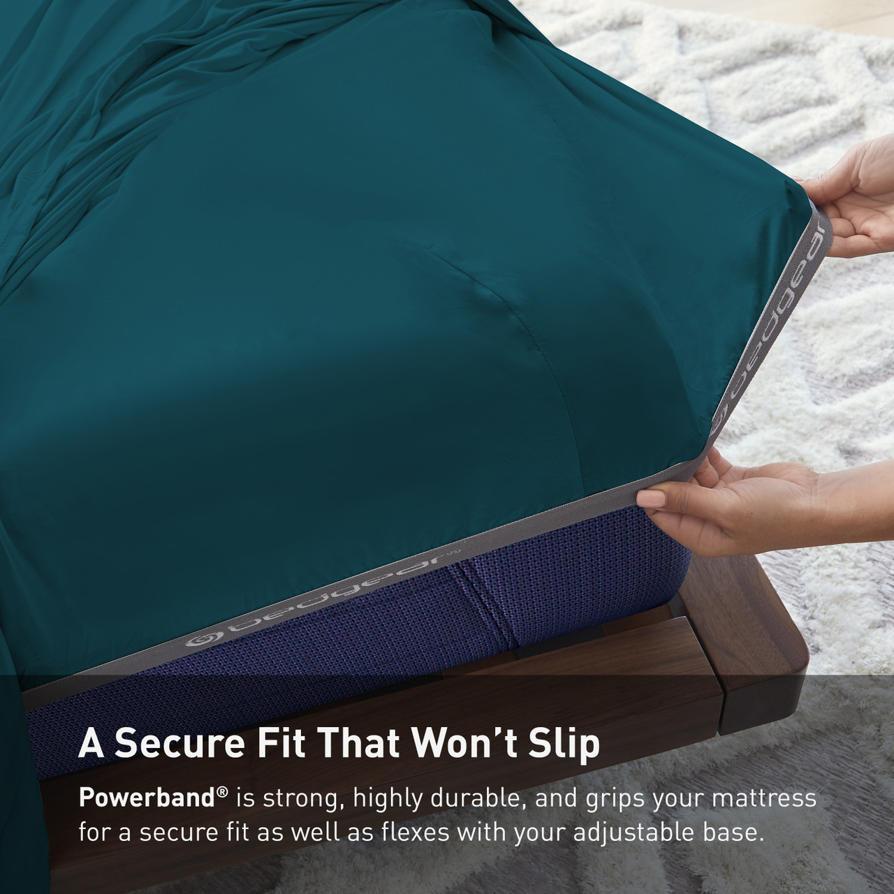 bedgear®  Hyper-Cotton™ Performance® Sheet Set, Corner Of Mattress Powerband, Deep Teal