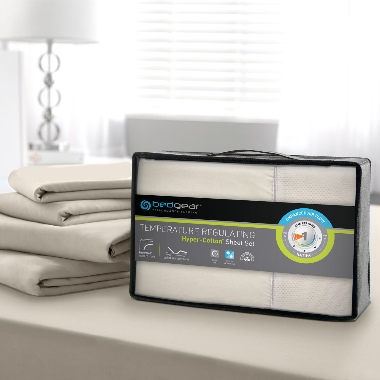 bedgear®  Hyper-Cotton™ Performance® Sheet Set Packaging, Beige