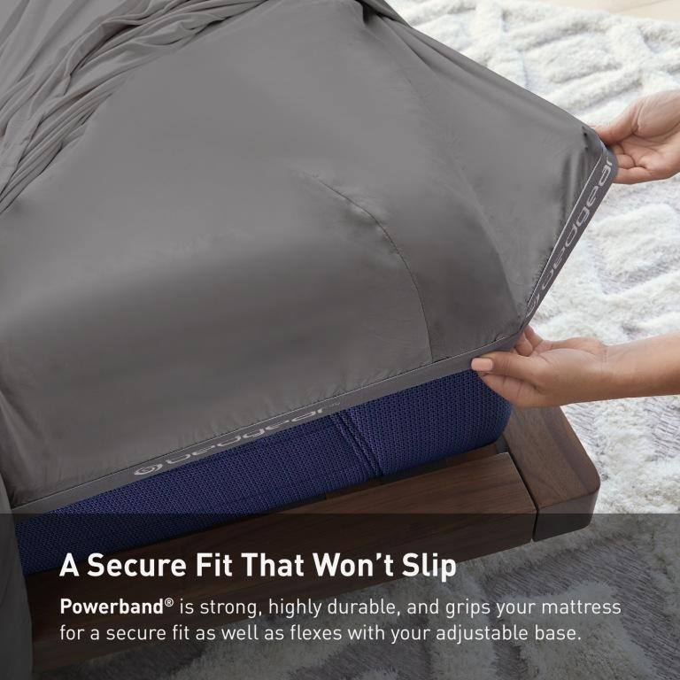 Bedgear® Dri-Tec™ Performance Moisture Wicking Sheets, Powerband Corner Fitted Sheet, Grey Color