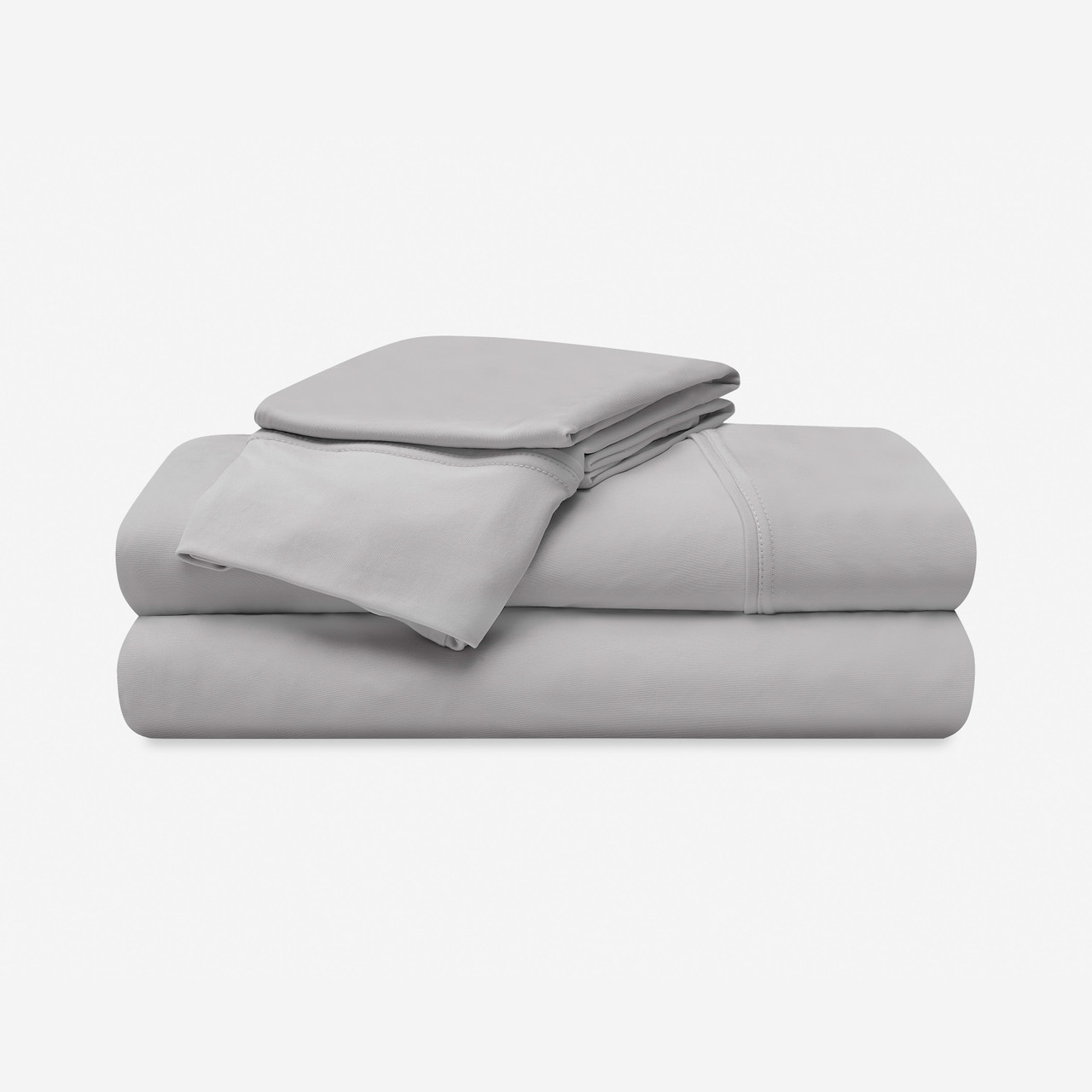 Bedgear® Ver-Tex™ Instant Cooling Ultra Smooth Feel Sheet Set, Stacked, Light Grey Color
