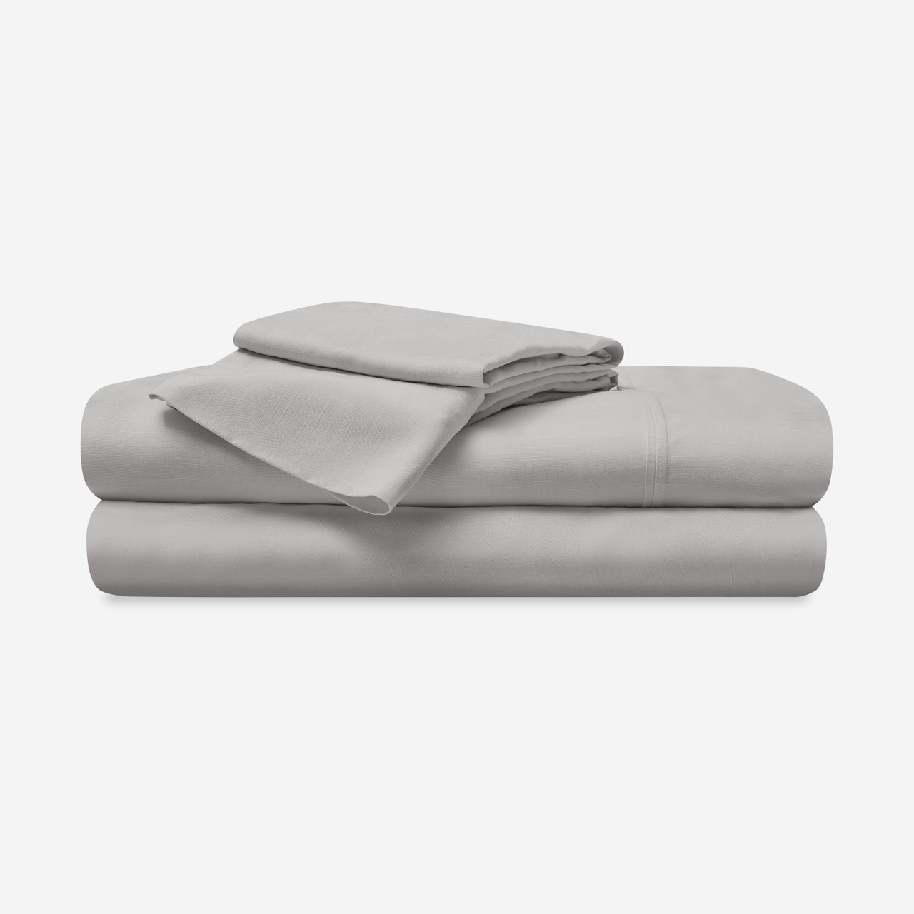 Bedgear®  Hyper-Linen™ Heat Deflecting Bamboo  Linen Sheet Set, Folded & Stacked, Light Grey Color