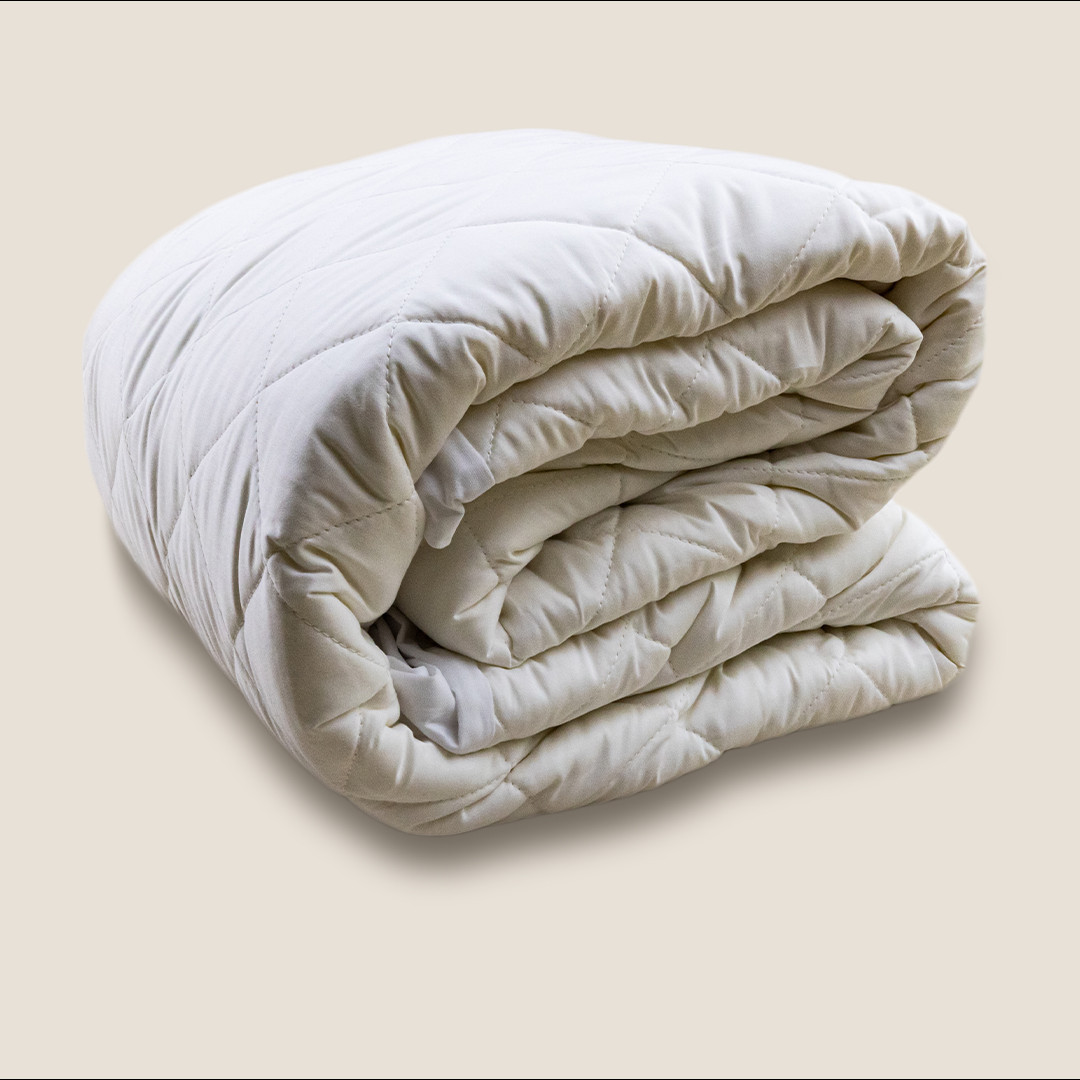 Merino Wool Bedding, Natura Smart Wash Wool™ Luxury Wool Filled Mattress Protector, Folded Stacked 2