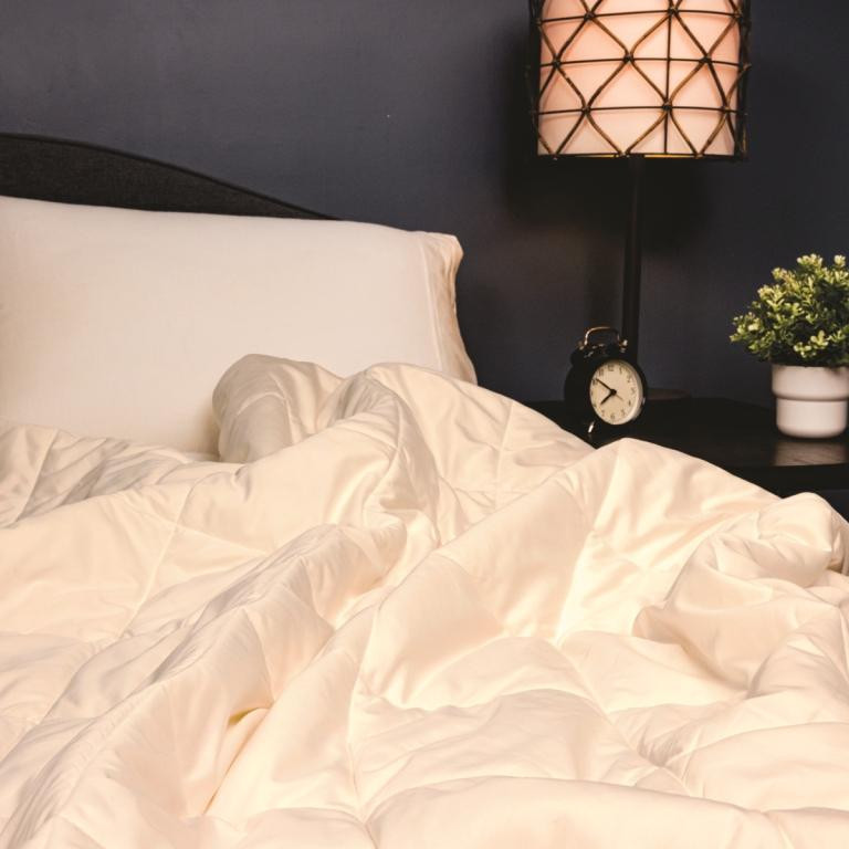 Natura 100% Organic Natura Wool™ Filled Comforter/Duvet, Twin Full, Queen King Wool Filled Comforter/Duvet, Messy On The Bed