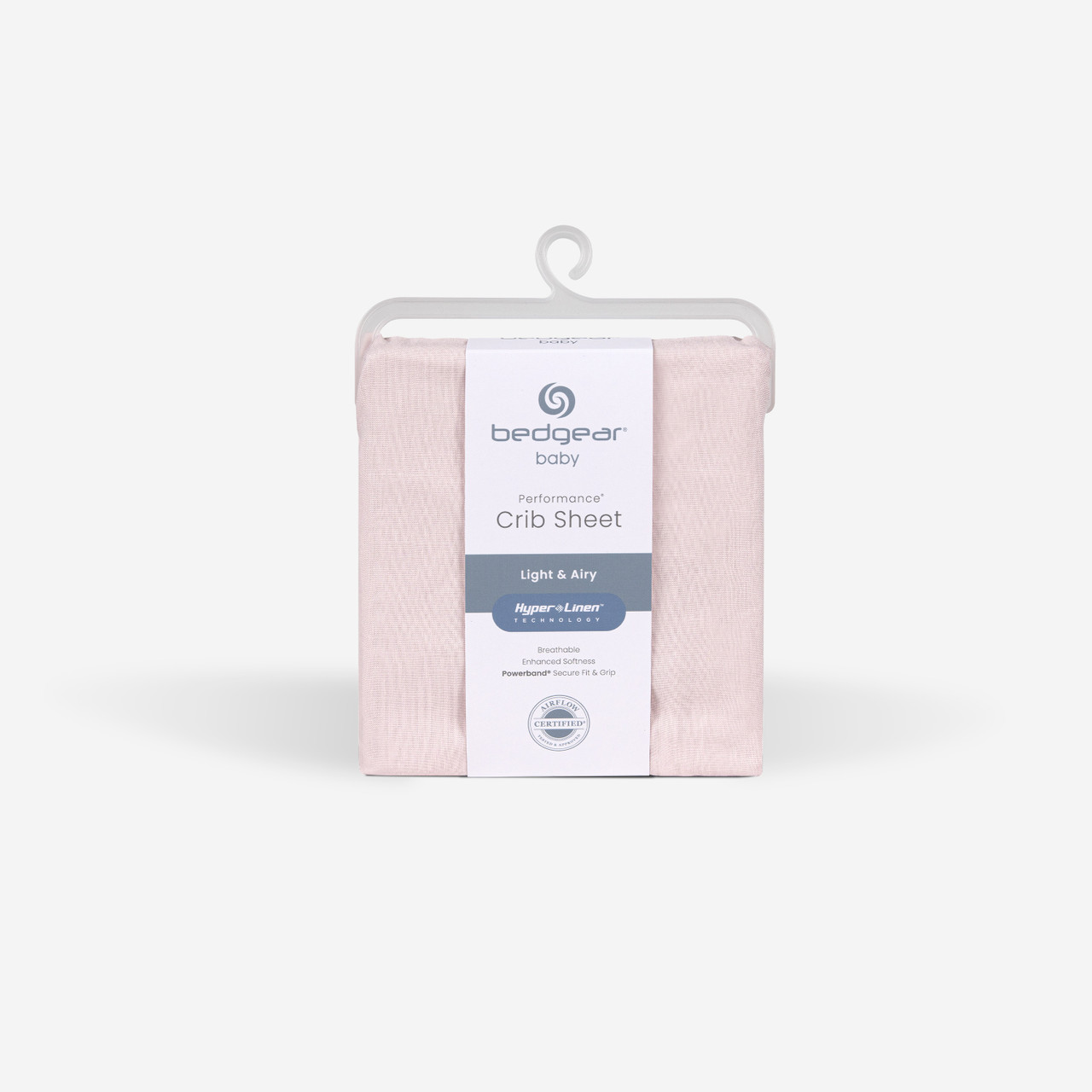 Crib Size - Bedgear Hyper-Linen Bamboo Blend Fitted Sheet Outer Packaging, Pink Color