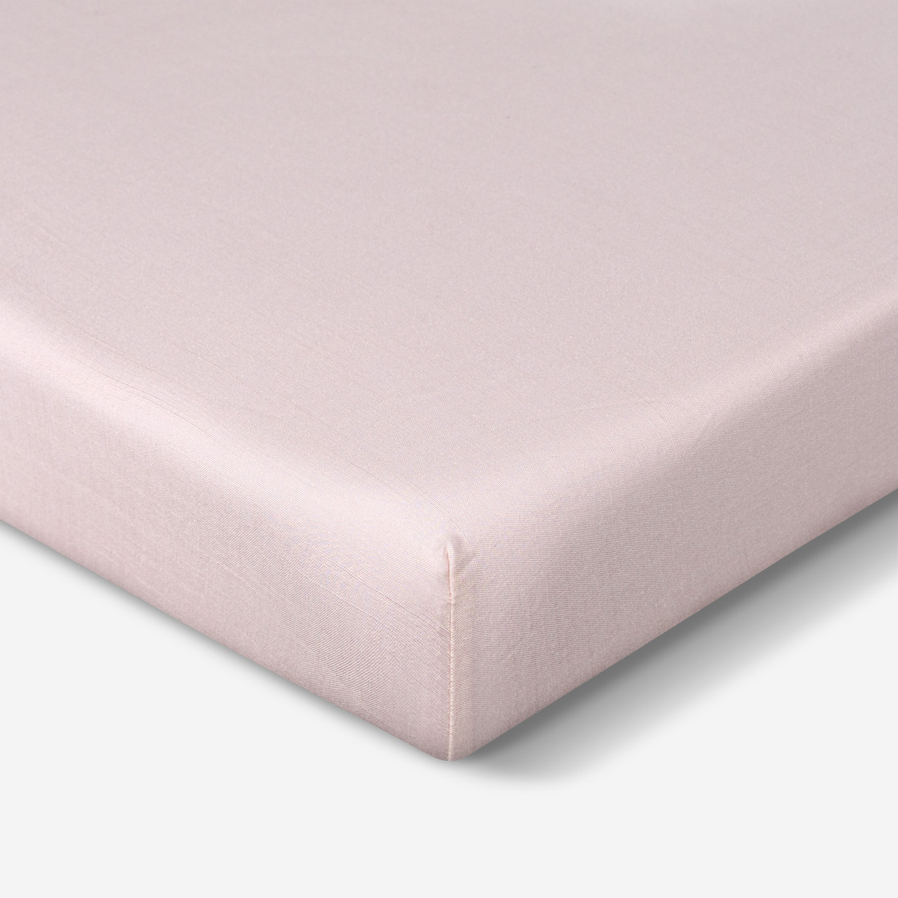 Crib Size - Bedgear Hyper-Linen Bamboo Blend Fitted Sheet On Mattress, Up Close Corner, Pink Color