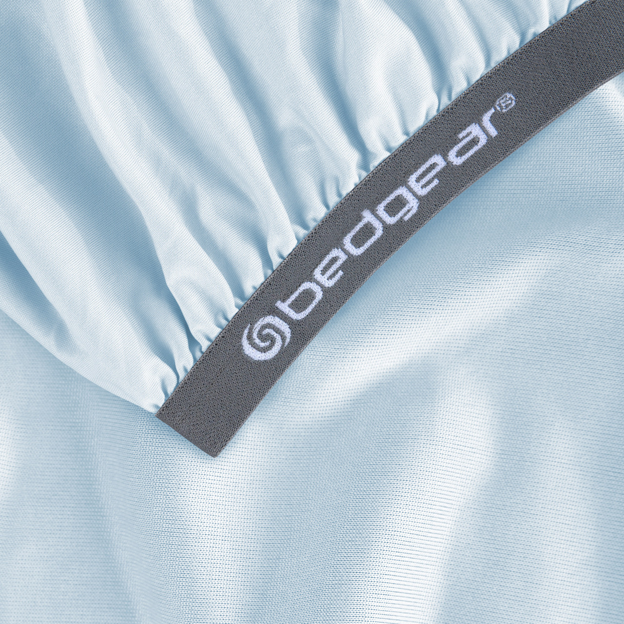 Crib Fitted Sheet Pair - Bedgear Dri-Tec - Moisture Wicking Fitted Sheets by Dri-Tec Technology, Up Close Powerband, Baby Blue Color