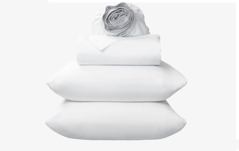 2026 CopperFlex Bamboo Cotton Bed Sheets, White Color Stacked