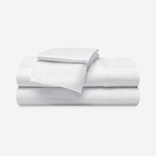 Bedgear Hyper-Wool Technology Performance Wool Sheet Set, Folded, Stacked, Bright White