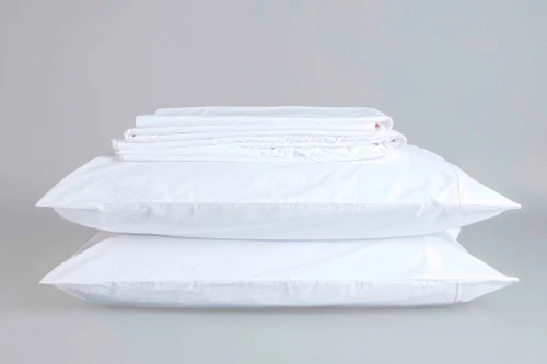 Sleep & Beyond 100% Organic Percale Sheet Set White Up Close