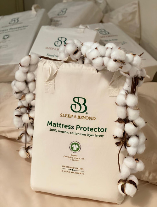 Sleep & Beyond 100% Organic Cotton Waterproof Mattress Protector Wool 2