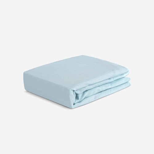 Crib Size - Bedgear Hyper-Linen Bamboo Blend Fitted Sheet Pair, Baby Blue Color