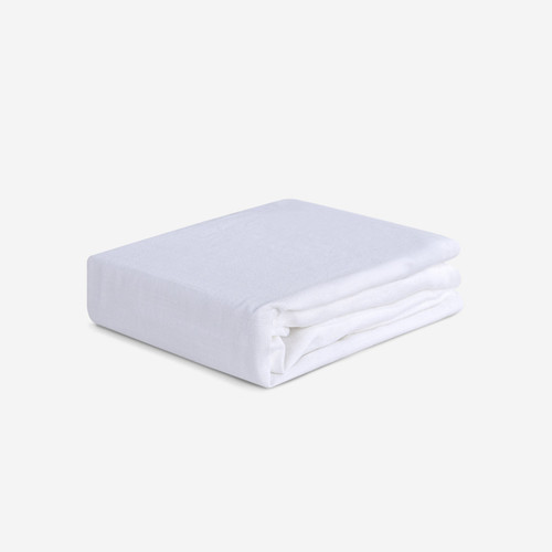 Crib Size - Bedgear Hyper-Linen Bamboo Blend Fitted Sheet Pair, Baby White Color