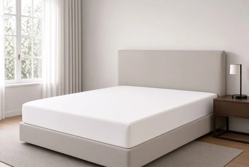 CozyFit 300TC Super Low Profile 6" - 9" 300TC Cotton Sateen Fitted Sheet Only - Made In The U.S.A., crisp white color