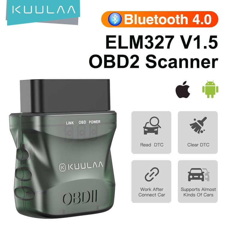 ELM327 V1.5 OBD2 Scanner Bluetooth 4.0 OBD 2 Car Diagnostic Tool for IOS Android PC ELM 327 Scanner OBDII Reader
