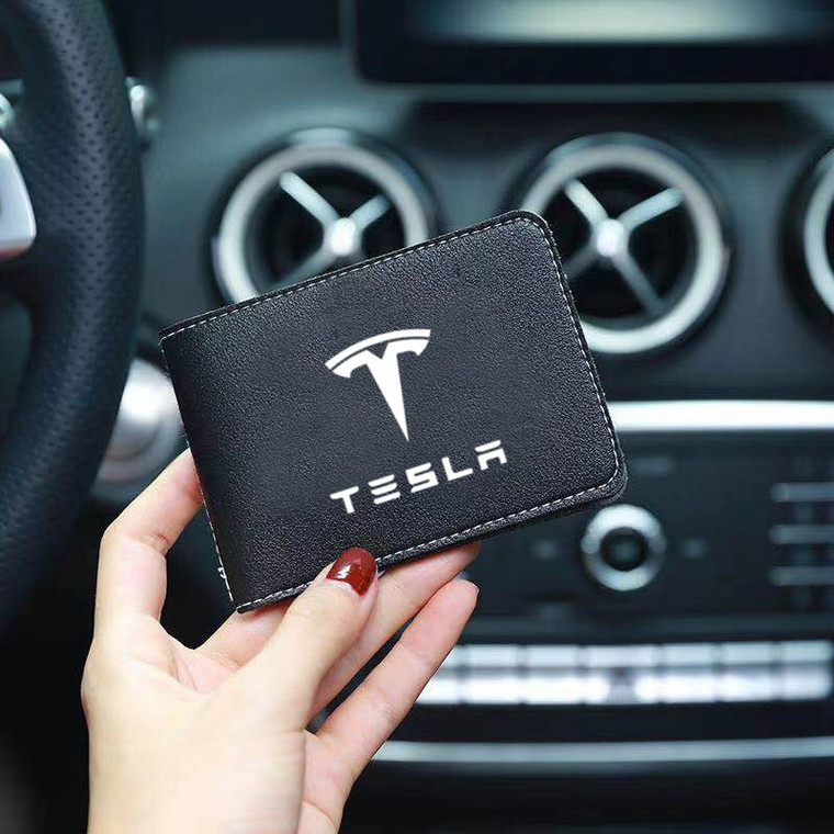 Genuine Leather Car Driving Documents Protective Case Bank Credit Card Holder For Tesla Model 3 Model X Model S Model Y