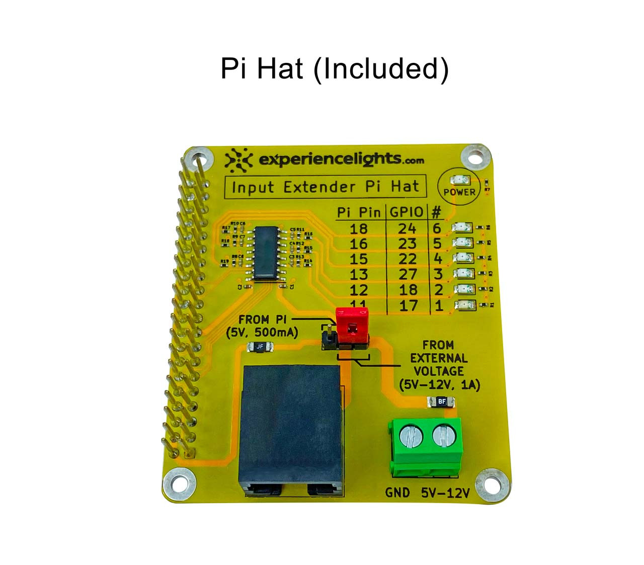 Raspberry Pi Input Extender Kit: Pi Hat + Node