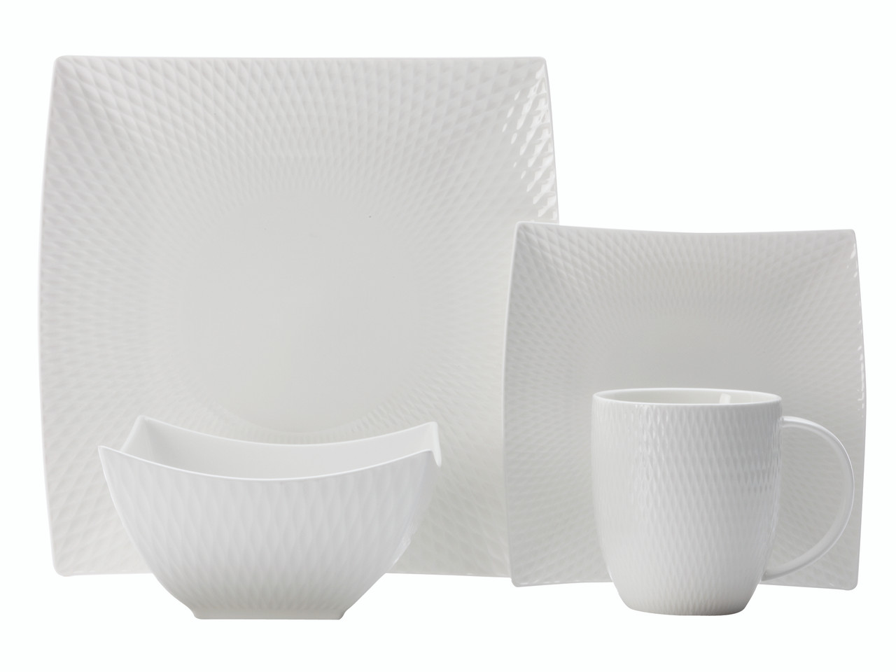 Diamonds&PearlsBox Set1000個限定！ Maxwell & Williams Diamonds Square Dinnerware Set 16 Pieces
