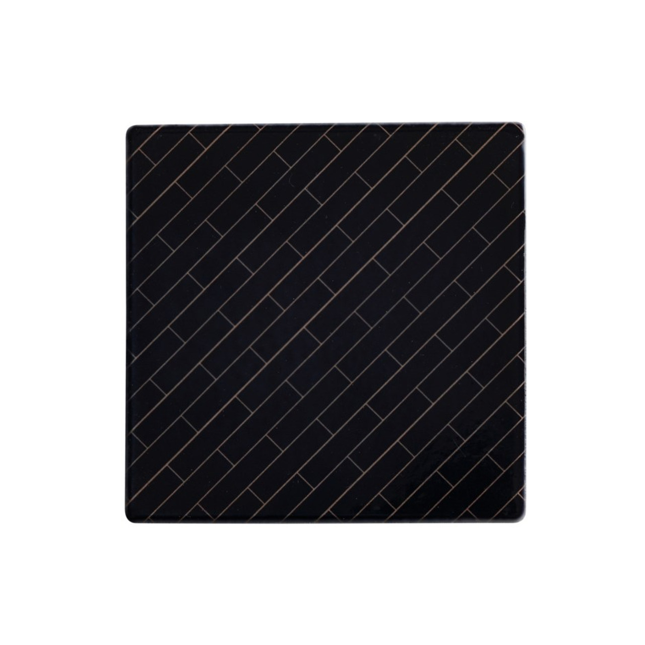 Maxwell WIlliams Black Ceramic Square Tile Coaster Set of 6