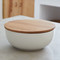 Pacifica Serving Bowl Vanilla with Oak Lid