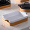Ensemble White Rectangular Baker with Cork Tray ( 40.6 x 25.8 x H8.6 cm)