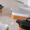 Ensemble White Square Baker with Cork Tray ( 32.5 x 25.2 x H7.9 cm)