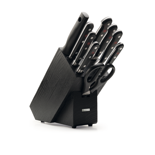 Wüsthof Classic 10-Piece Knife Block Set Black Beechwood