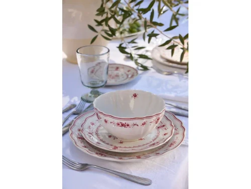 Costa Nova Vila White-Red Dinner Plate - Set of 6