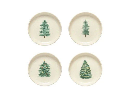 Casafina Pacifica Christmas Tree Appetizer Plate - Set of 4