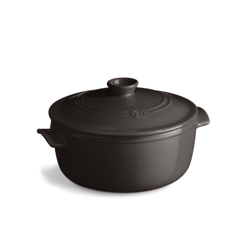 Emile Henry Fusain Round Stewpot 4.2qt