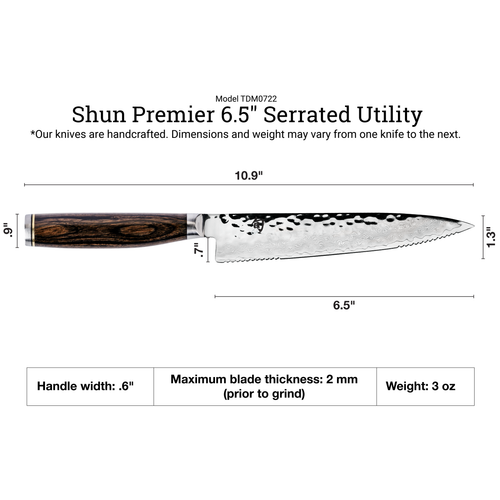 Shun 6.5" Premier Serrated Utility Knife