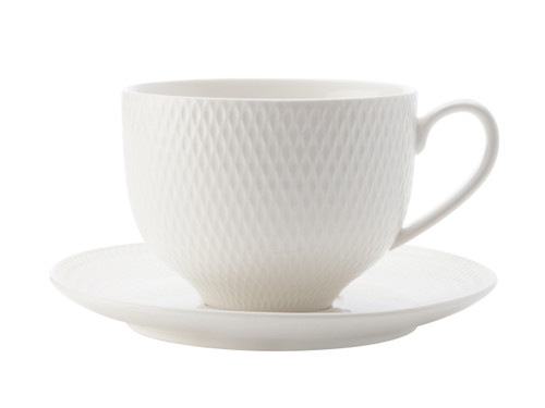 Maxwell & Williams Diamonds Round  Cup & Saucer 220ml Set of 4
