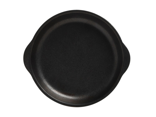 Maxwell & Williams Caviar Black Round Plate with Handle 15.5 x 17cm – Set of 4