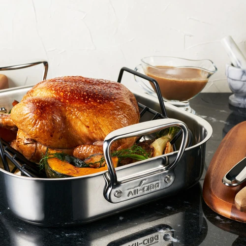All-Clad Small Stainless Steel Roaster with Rack