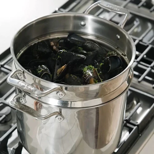 All-Clad Simply Strain Stainless Steel 12-Quart Multipot with Insert