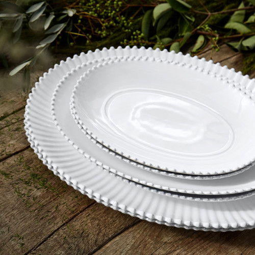 Pearl White Oval Platter Large Pearl White Oval Platter Large