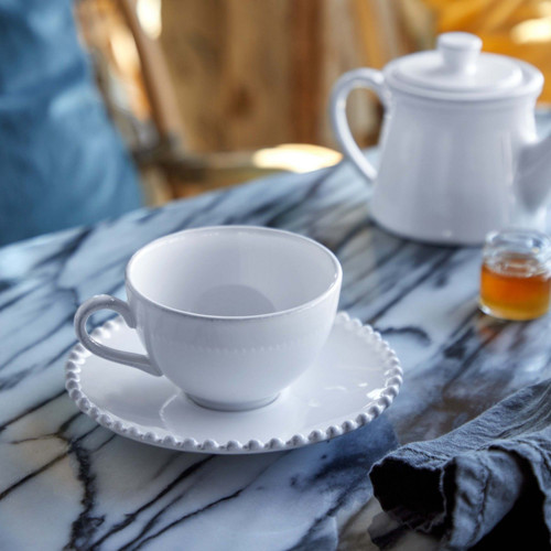 Pearl White Tea Cup & Saucer 250ml