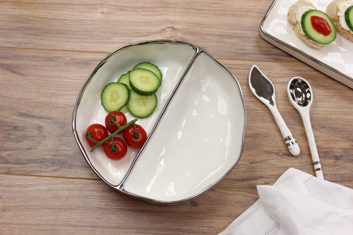 Bianca Large  2-Section Serving Dish