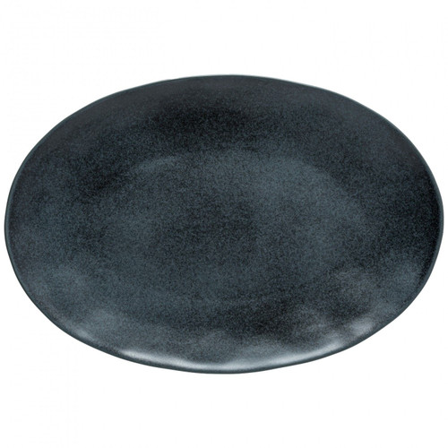 Livia Matte Black Large Oval Platter Livia Matte Black Large Oval Platter
