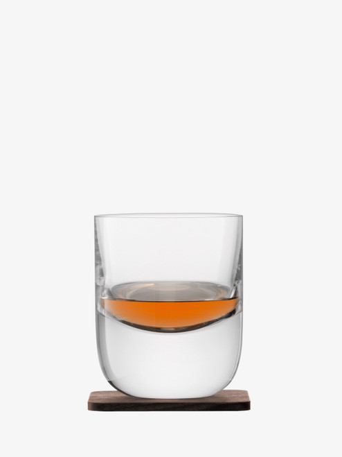 Whisky Renfrew Tumbler 270ml Clear & Walnut Coaster - Set of 2 Whisky Renfrew Tumbler 270ml Clear & Walnut Coaster - Set of 2